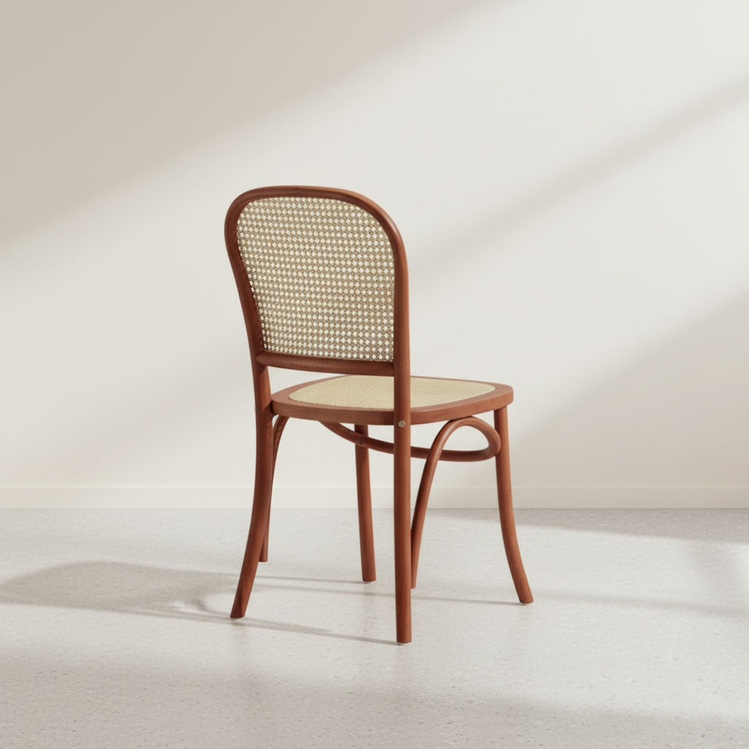 Christopher Beech Wood and Rattan Dining Chair – Set of 2 – Antique Brown