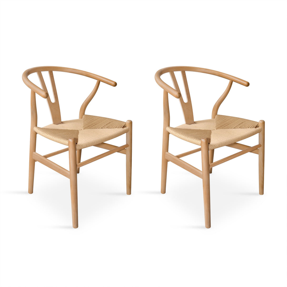 Nathan Wishbone Replica Dining Chair – Set of 2 – Natural