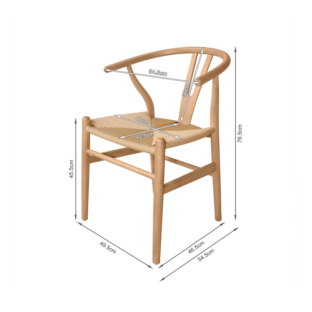 Nathan Wishbone Replica Dining Chair – Set of 2 – Natural