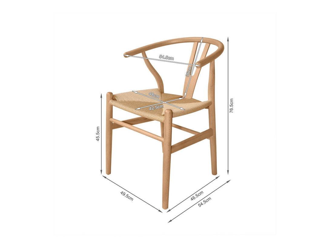 Nathan Wishbone Replica Dining Chair – Set of 2 – Natural