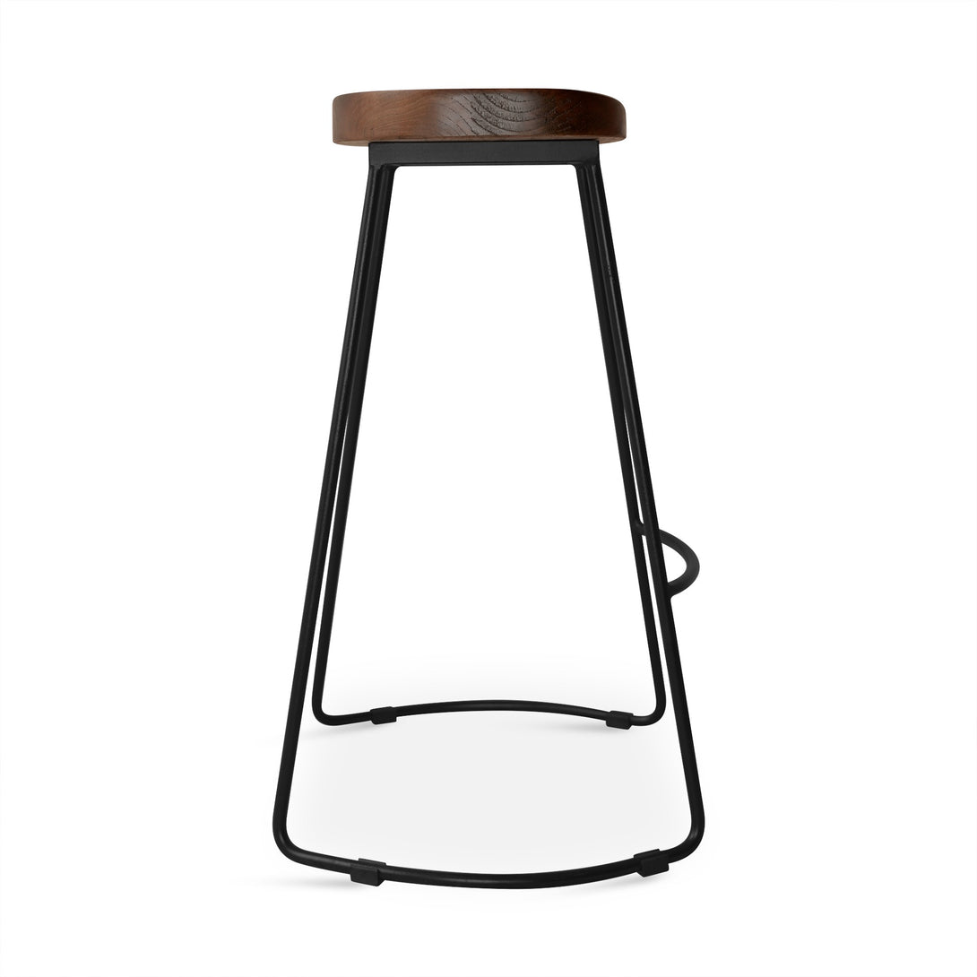 Nolan Beech Wood Bar Stool - Walnut