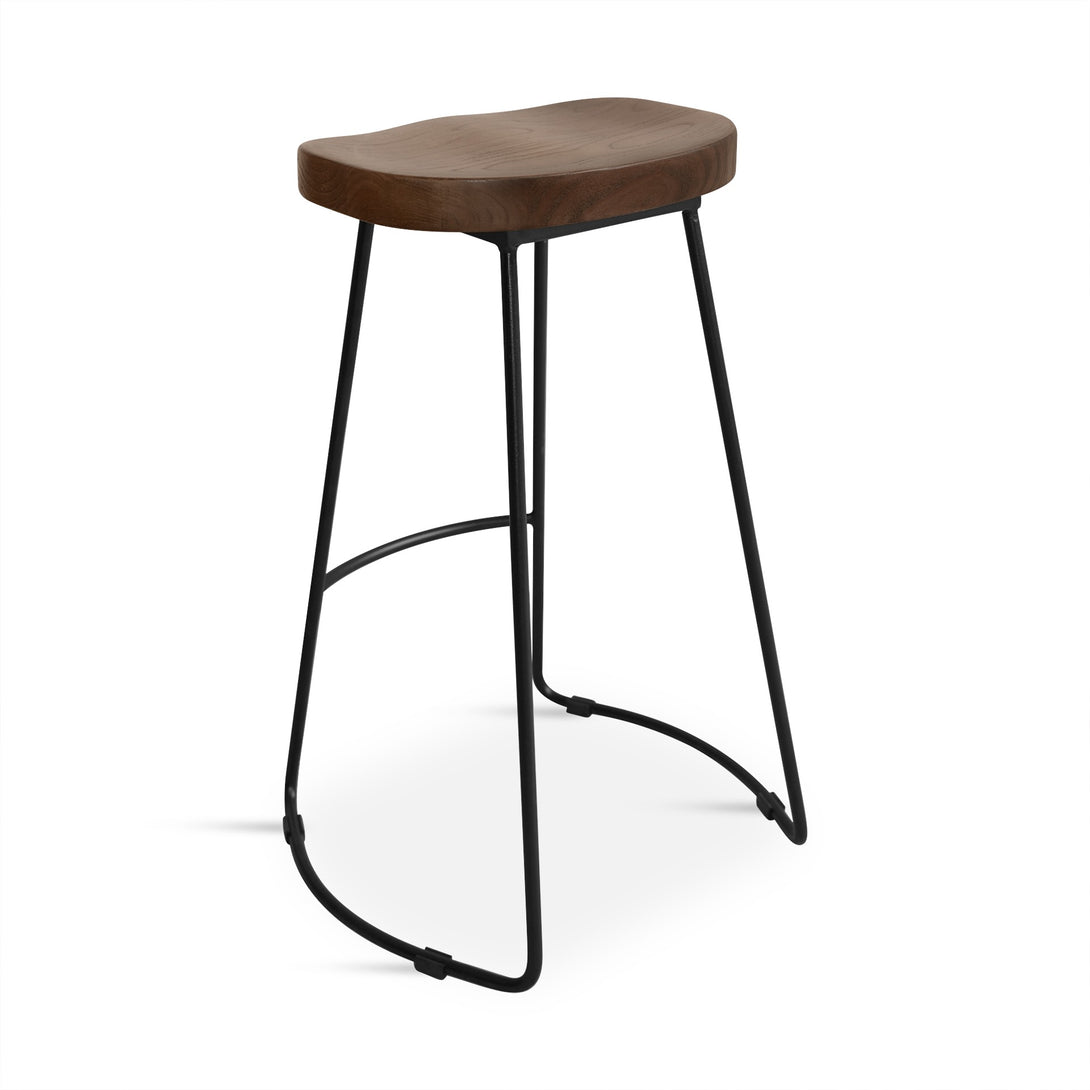 Nolan Beech Wood Bar Stool - Walnut