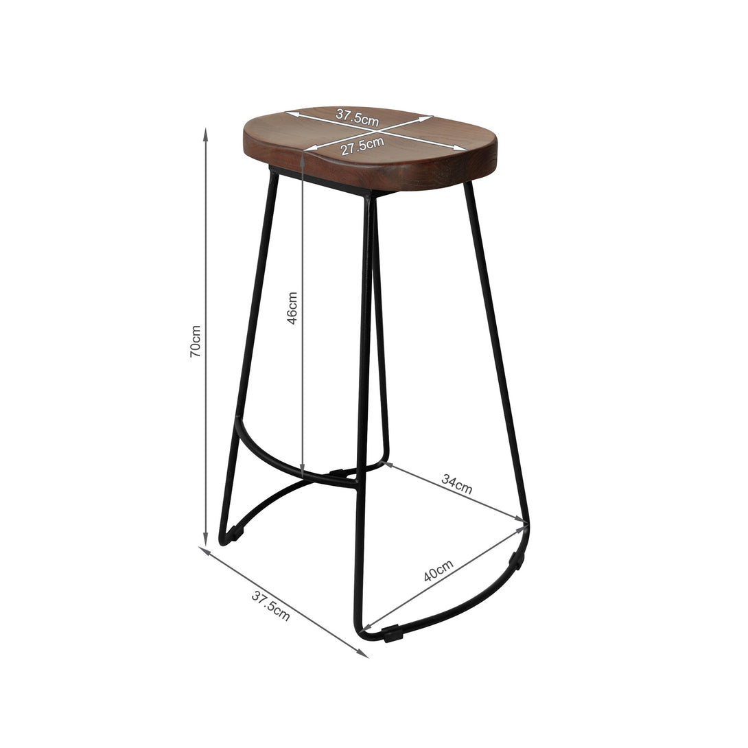 Nolan Beech Wood Bar Stool - Walnut