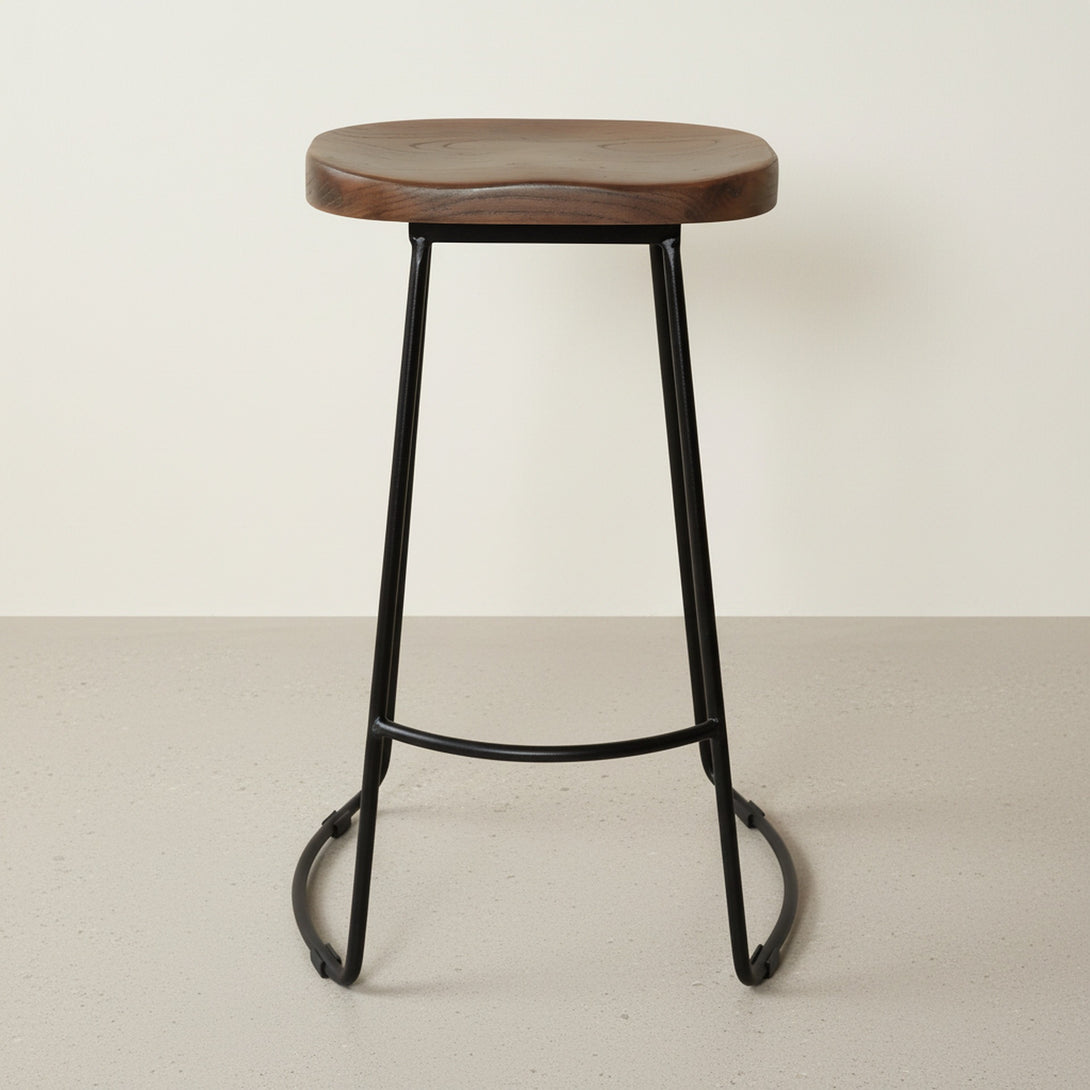 Nolan Beech Wood Bar Stool - Walnut