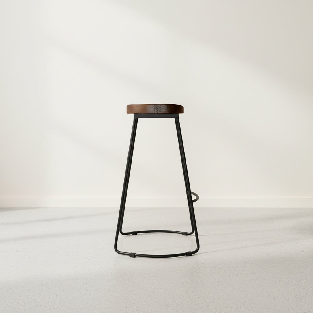 Nolan Beech Wood Bar Stool - Walnut