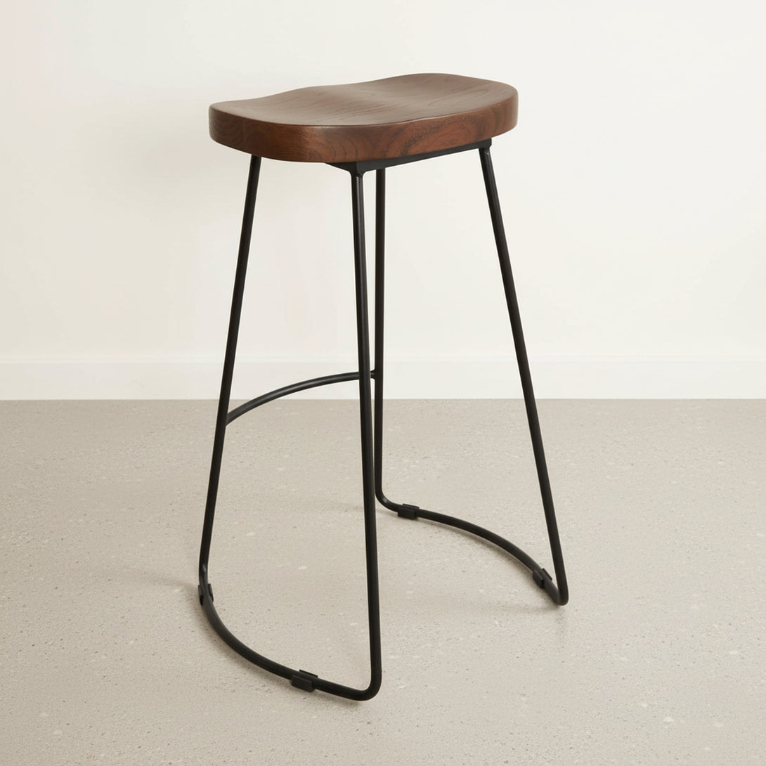 Nolan Beech Wood Bar Stool - Walnut
