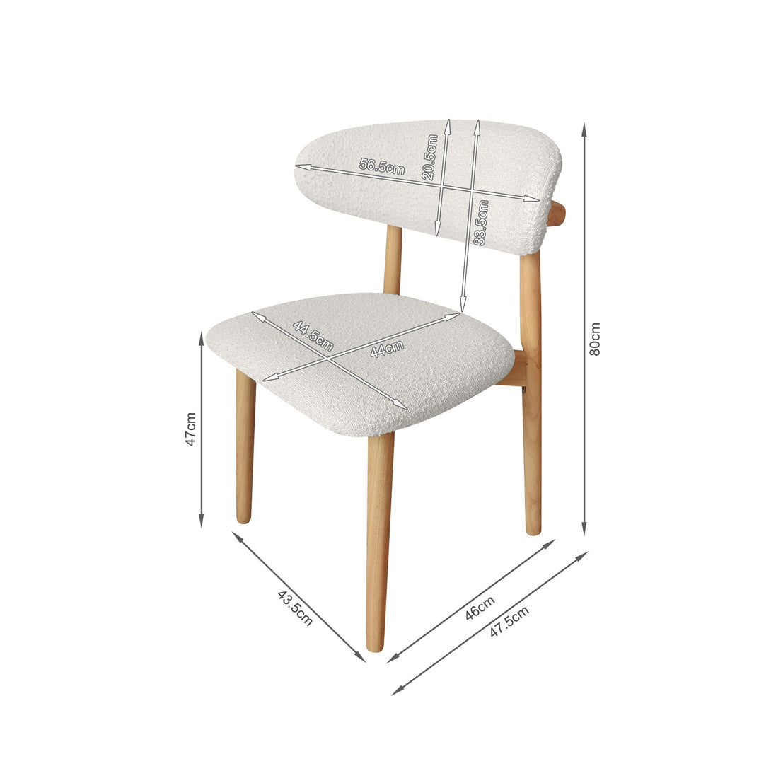 Wesley Rubber Wood Dining Chair - Set of 2 - White