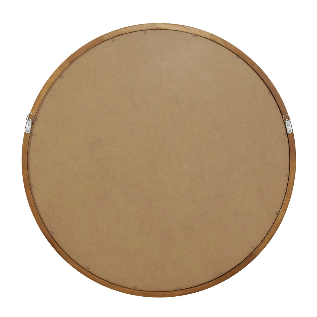 Echo Round Wooden Framed Wall Mirror 60cm - Dark Wood