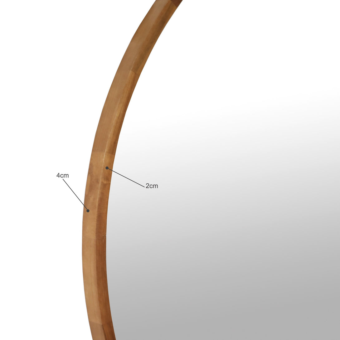 Echo Round Wooden Framed Wall Mirror 120cm - Dark Wood