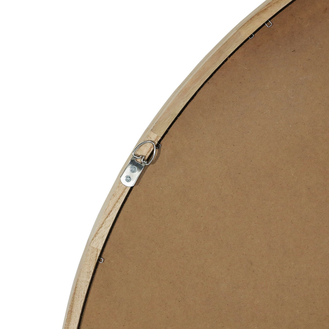Echo Round Wooden Framed Wall Mirror 120cm - Light Wood