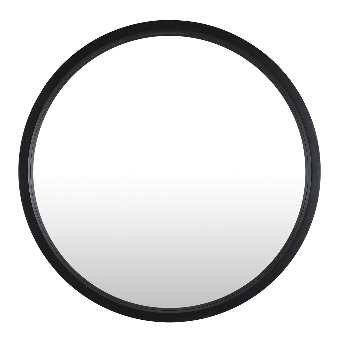 Echo Round Wooden Framed Wall Mirror 60cm - Black