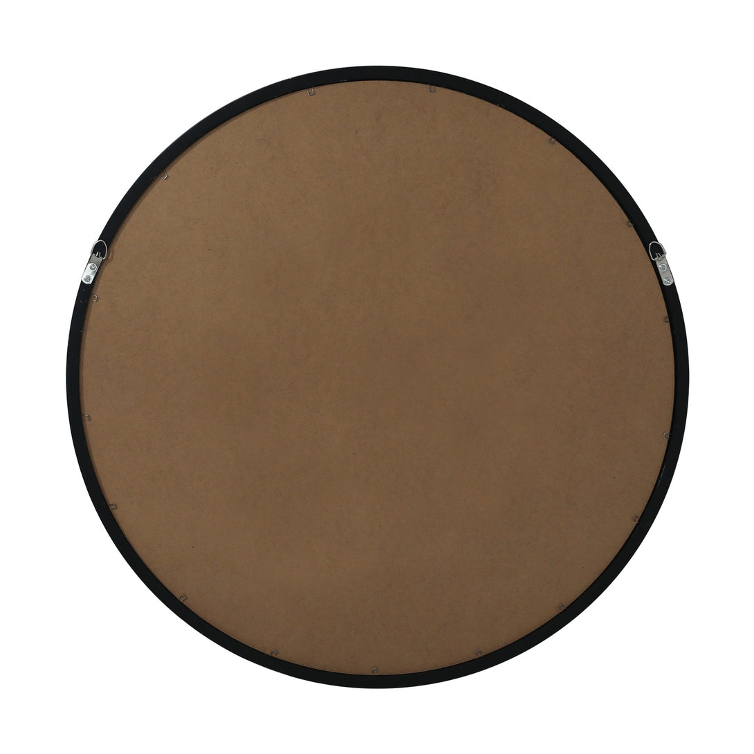 Echo Round Wooden Framed Wall Mirror 60cm - Black