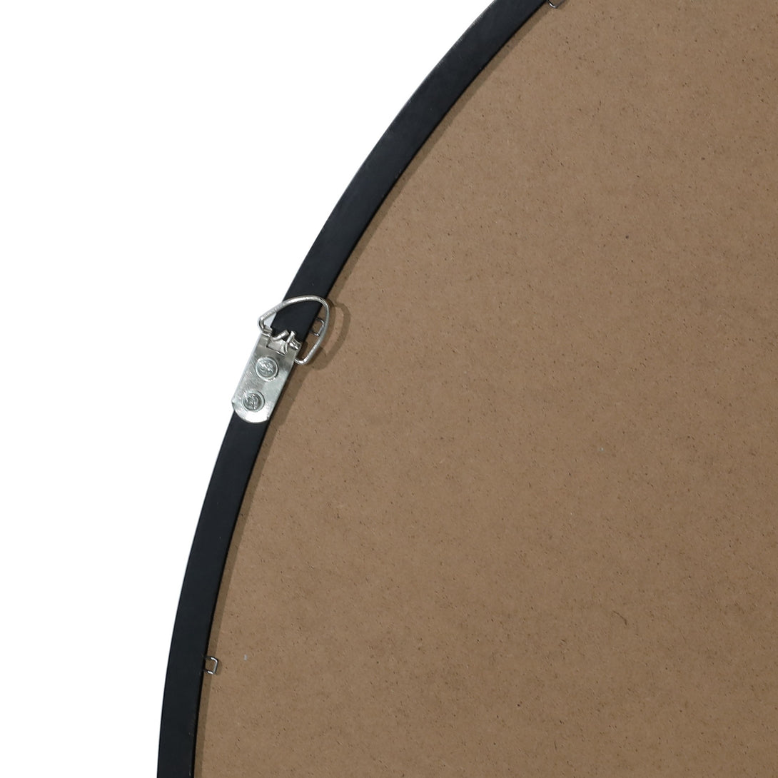 Echo Round Wooden Framed Wall Mirror 80cm - Black