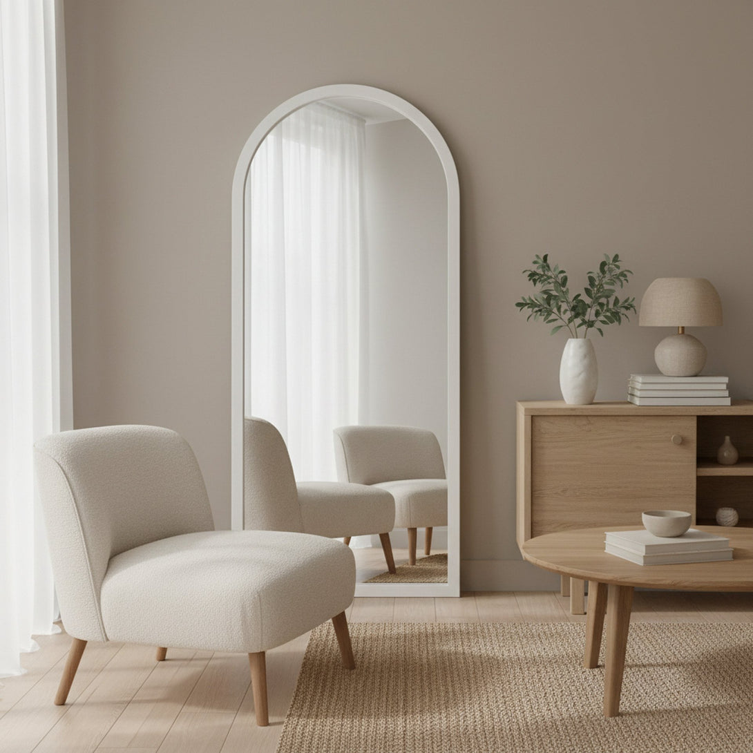Halo Arched Full Length Mirror 180cm - White
