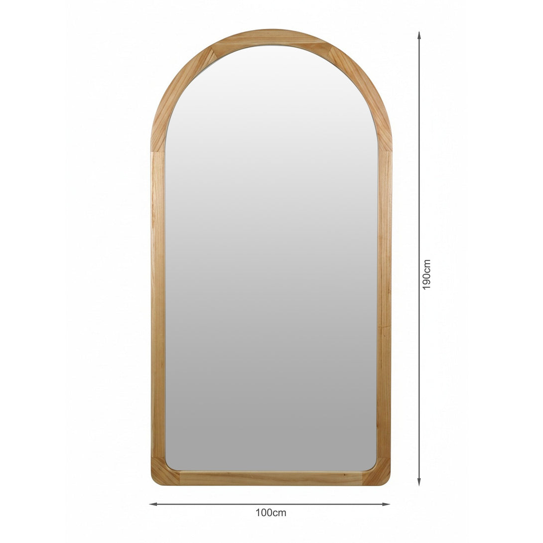 Eden Arched Full Length Mirror 190cm - Light Wood