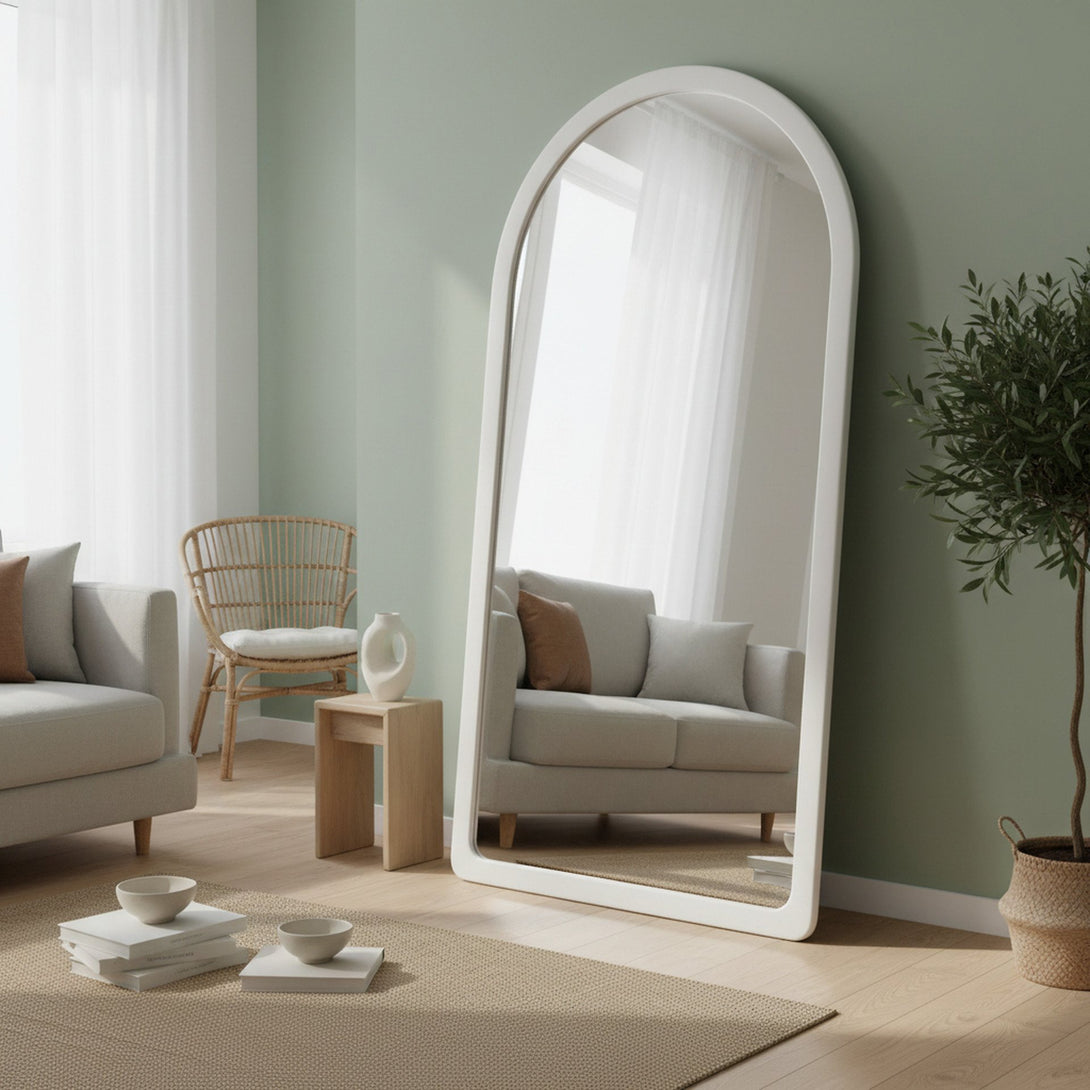 Eden Arched Full Length Mirror 190cm - White