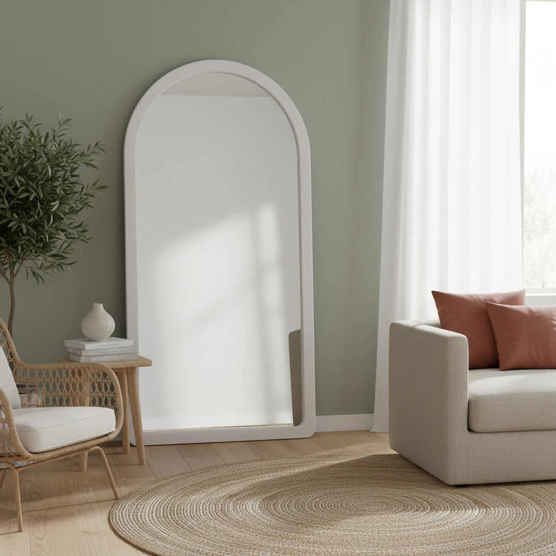 Eden Arched Full Length Mirror 190cm - White