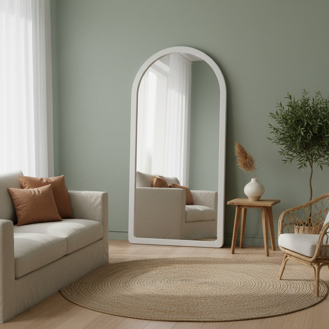 Eden Arched Full Length Mirror 190cm - White