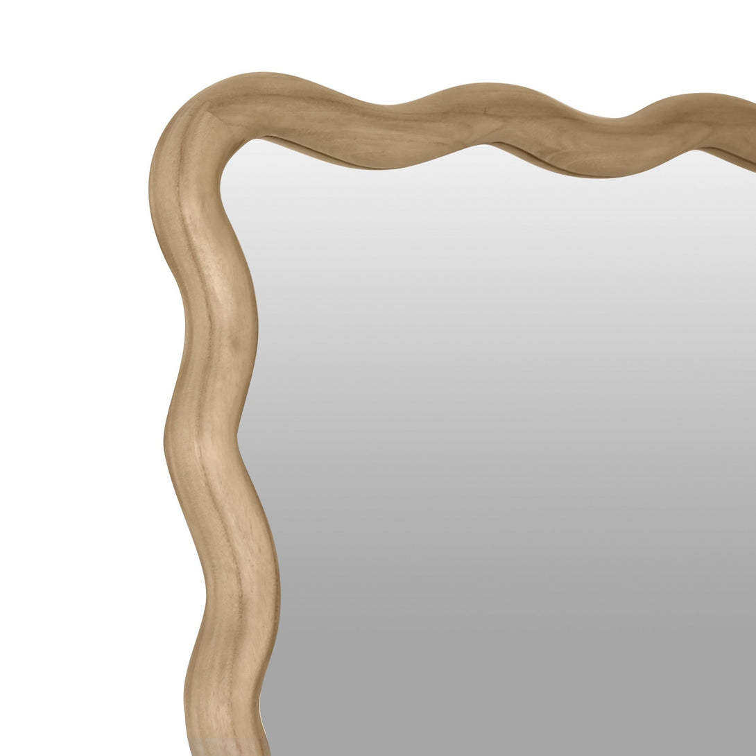 Ripple Wavy Wooden Full Length Mirror 160cm - Light Wood – Treasurebox