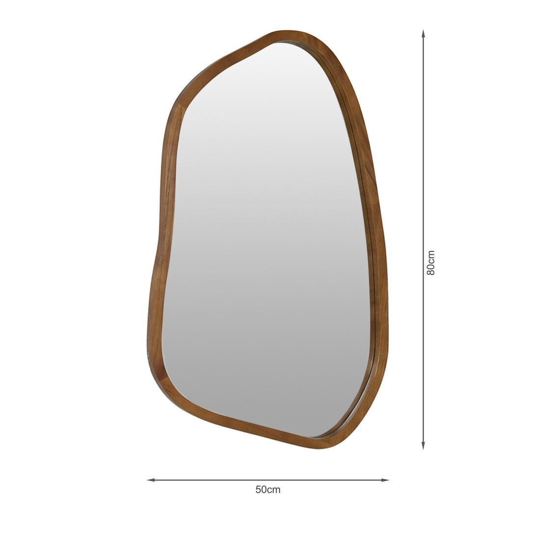 Bliss Pebble Wall Mirror 80cm - Light Wood