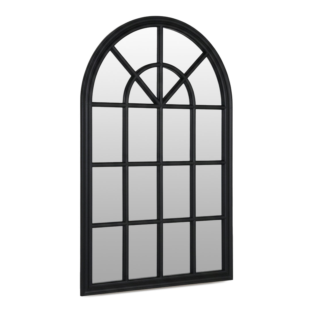 Lattice Arched Wooden Mirror 120cm - Black