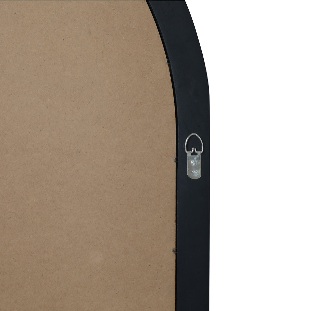 Lattice Arched Wooden Mirror 120cm - Black