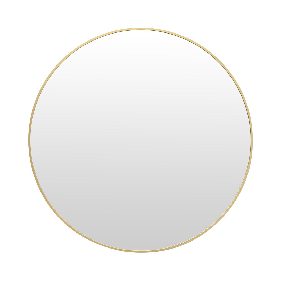 Aura Round Metal Framed Wall Mirror 80cm - Gold