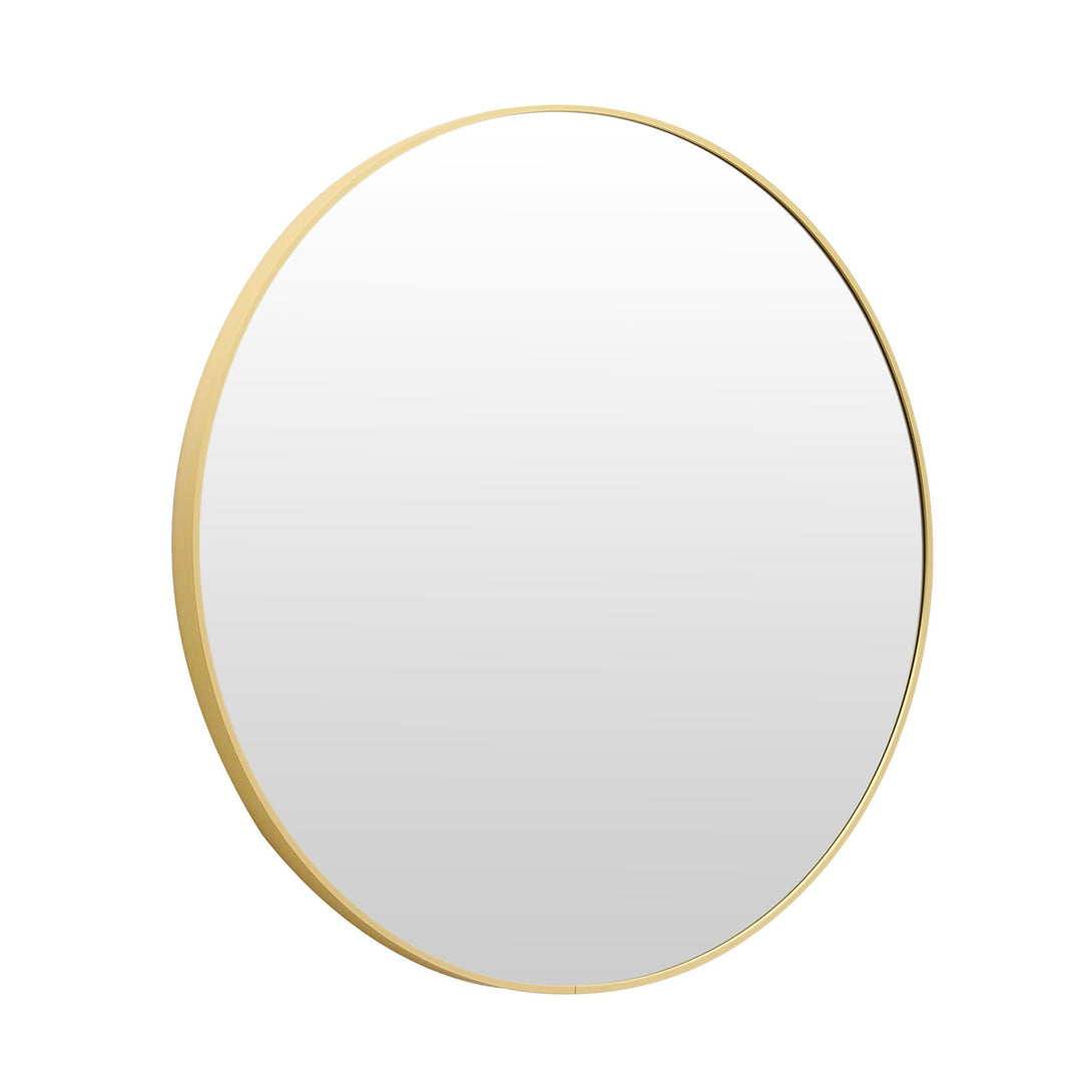 Aura Round Metal Framed Wall Mirror 80cm - Gold