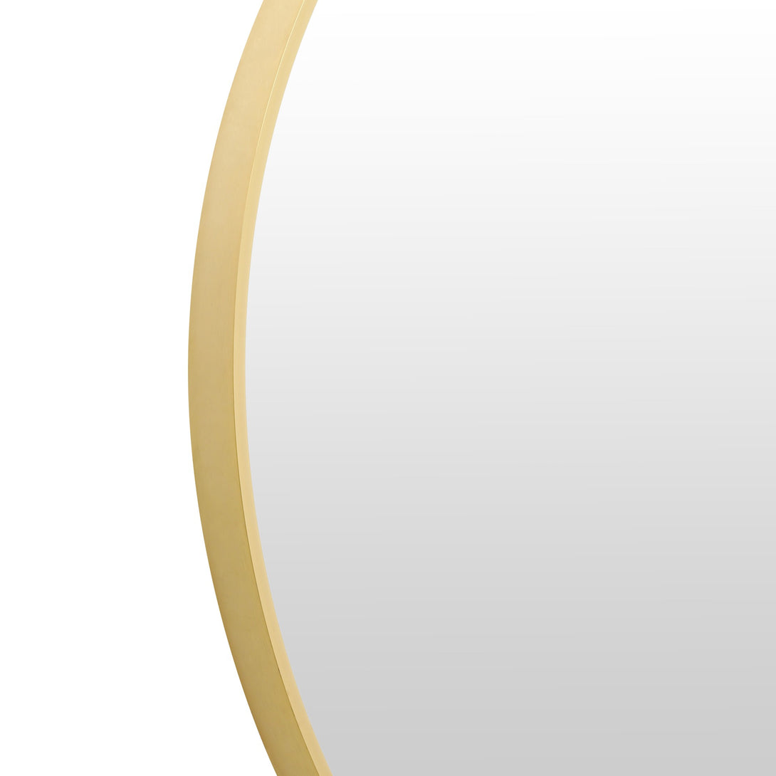 Aura Round Metal Framed Wall Mirror 80cm - Gold