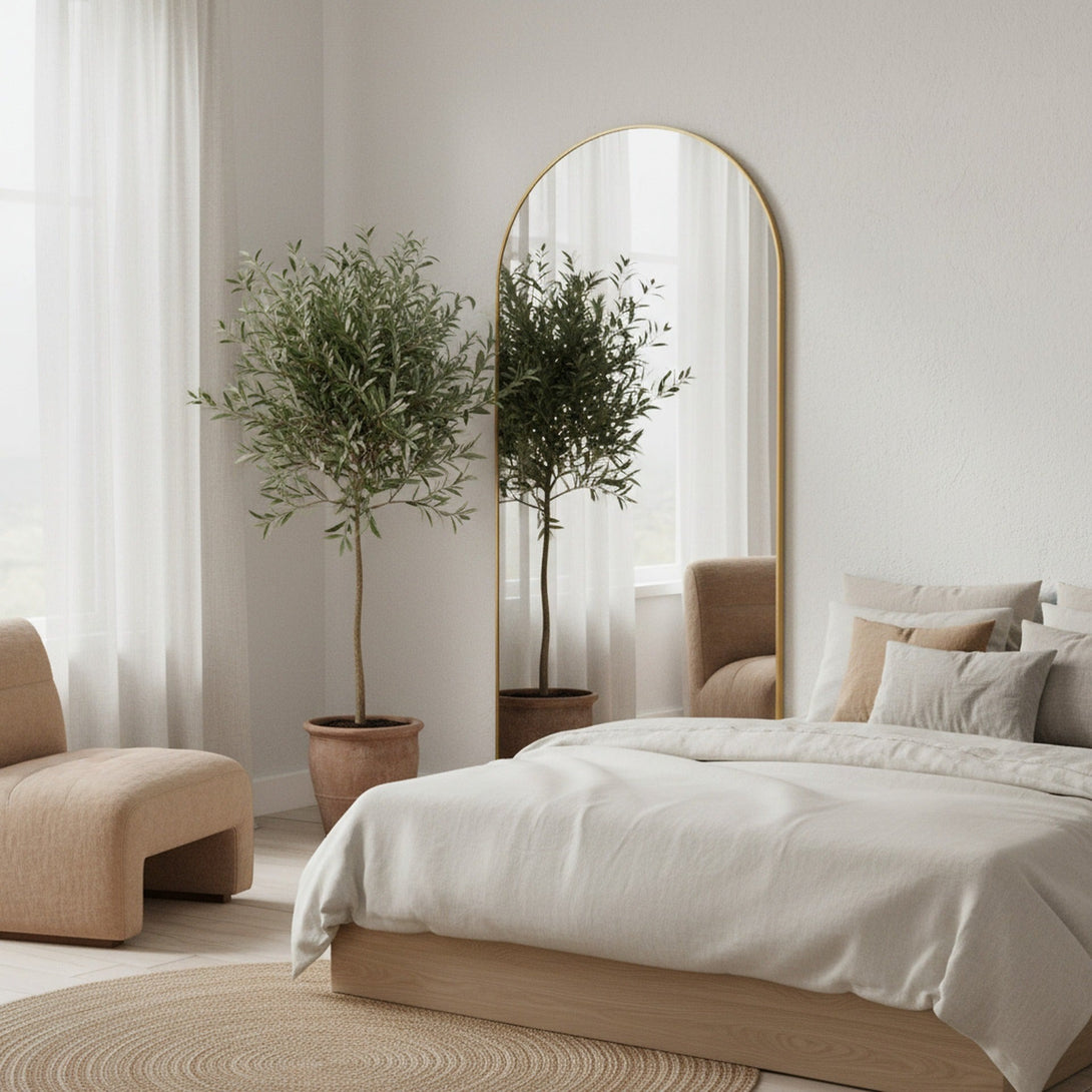 Archie Metal Arched Full Length Mirror - Gold