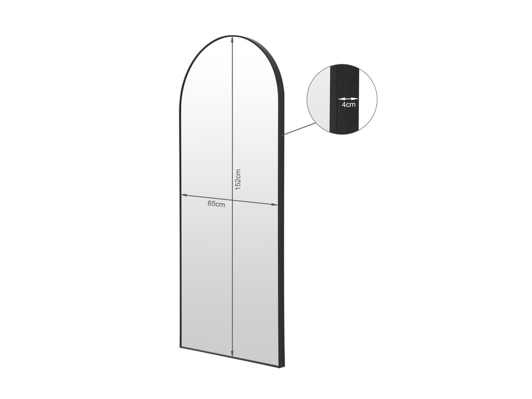 Alto Metal Arched Full Length Mirror - Black