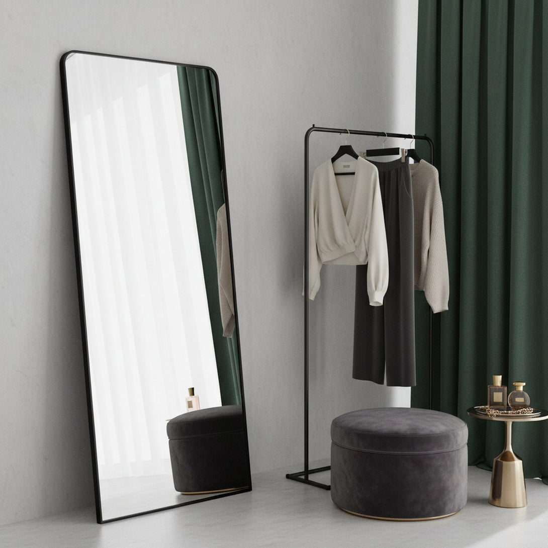Frame Full Length Metal Wall Mirror - Black