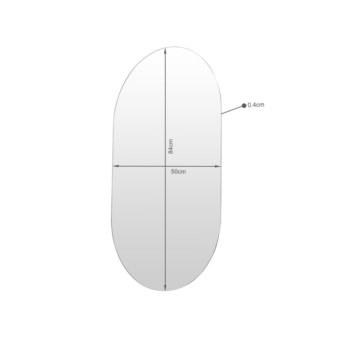 Luna Oval Frameless Wall Mirror