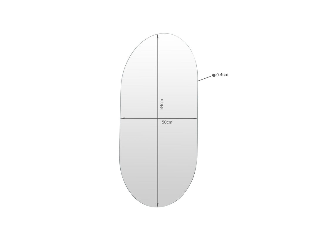 Zero Oval Frameless Wall Mirror