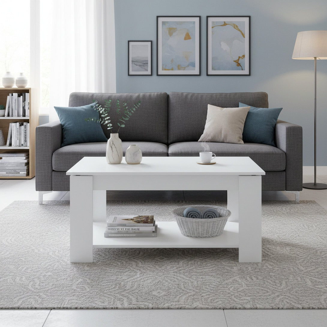 KENDALL Lift Top Coffee Table - White
