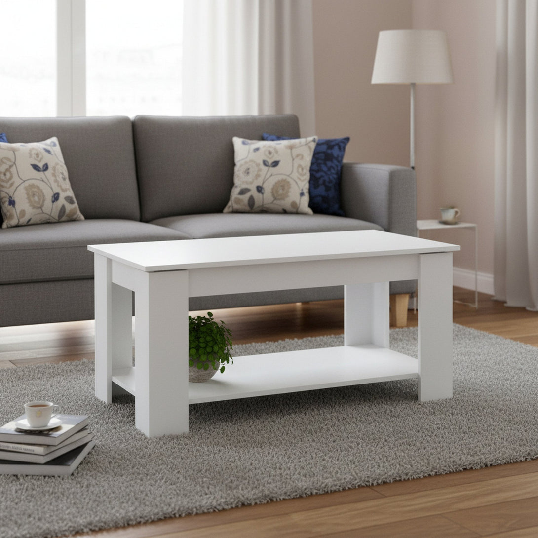 KENDALL Lift Top Coffee Table - White