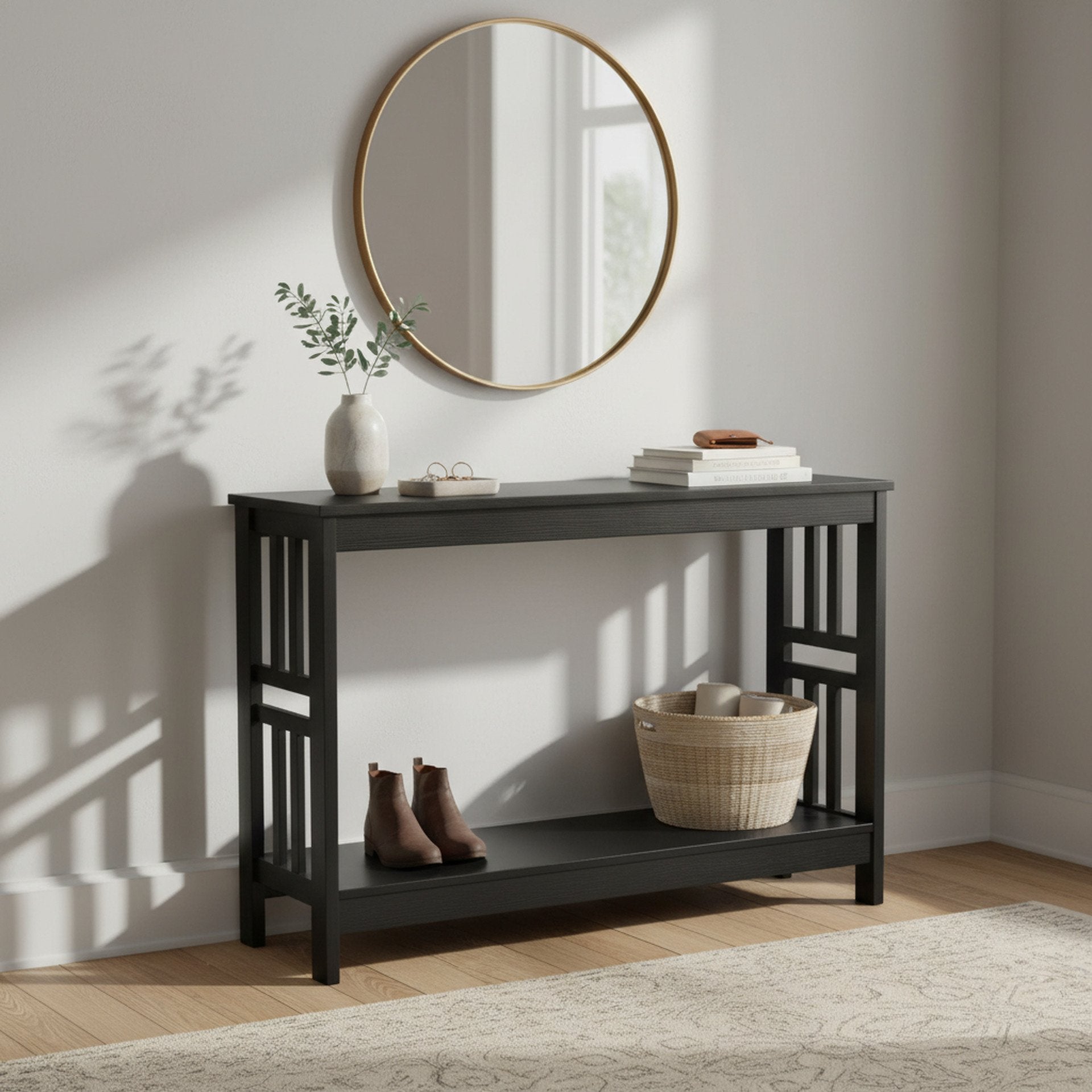 WULAR Wooden Console Table - Black | Modern & Durable Design – Treasurebox