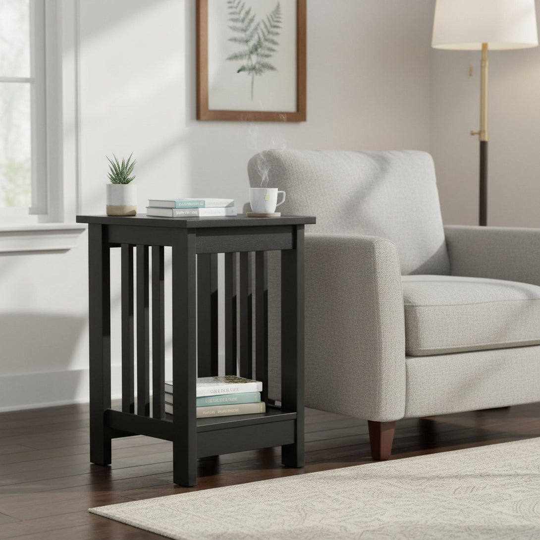 WULAR Square Side Table Coffee Table - Black