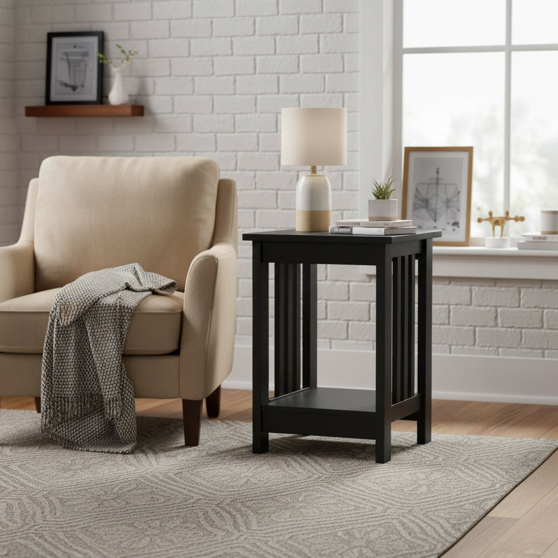 WULAR Square Side Table Coffee Table - Black