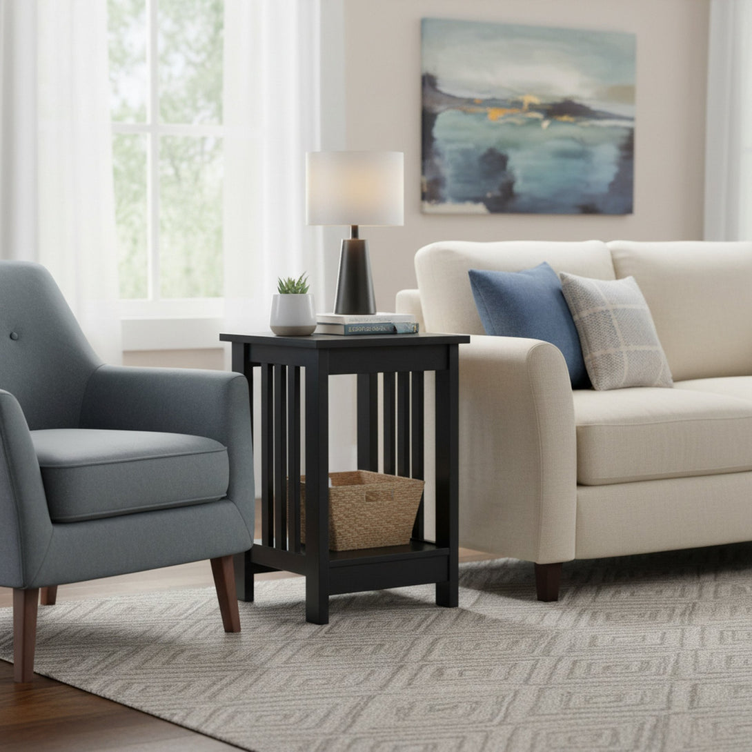 WULAR Square Side Table Coffee Table - Black