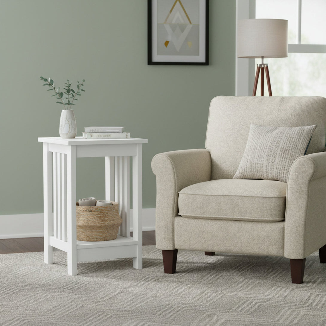 WULAR Square Side Table Coffee Table - White