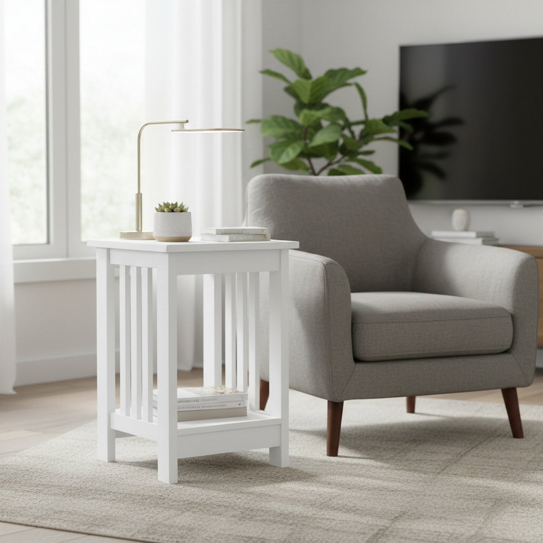 WULAR Square Side Table Coffee Table - White