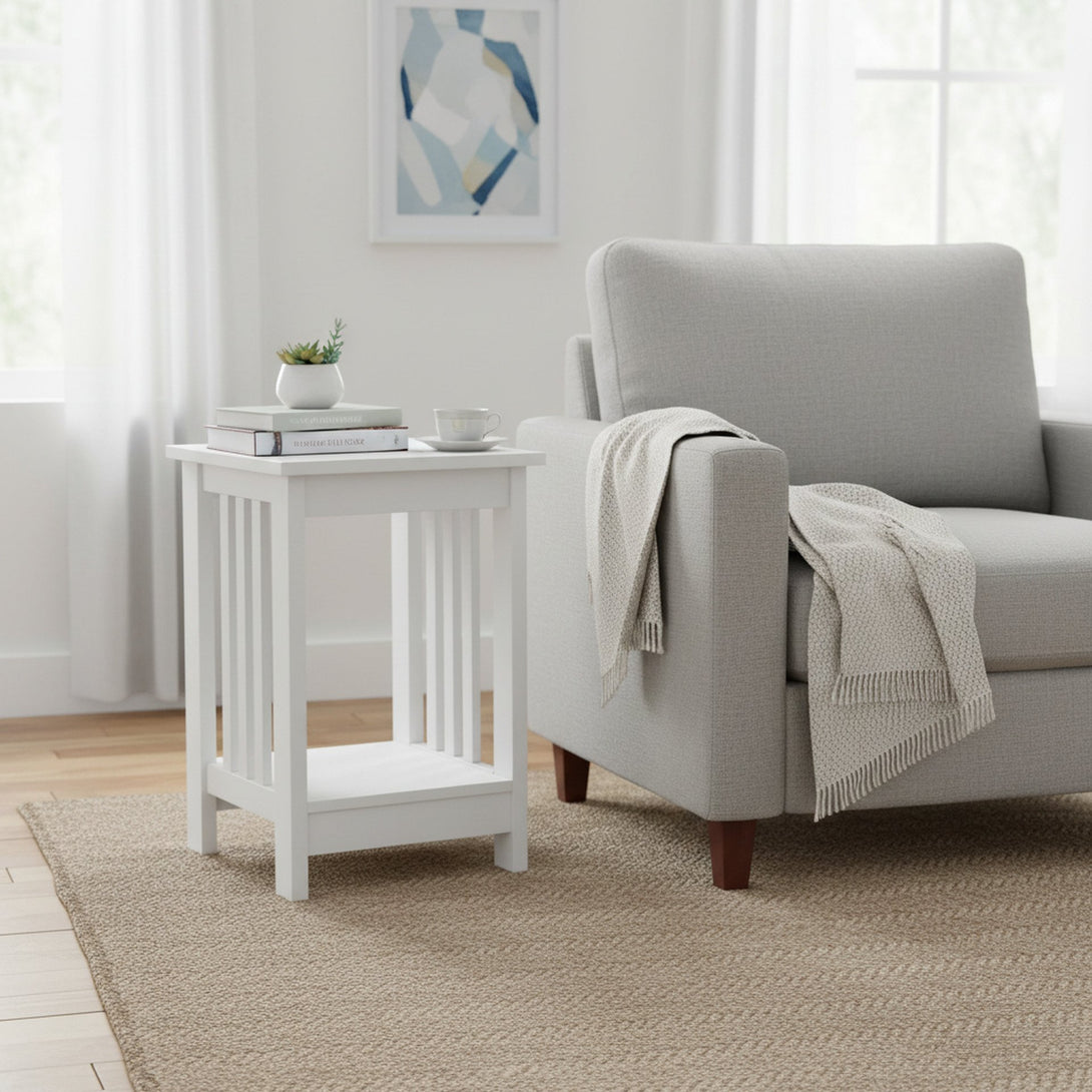 WULAR Square Side Table Coffee Table - White