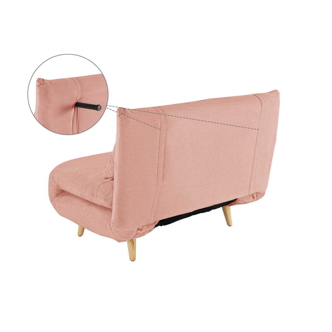 Hastings 1 Seater Fold-Out Sofa Bed - Pink