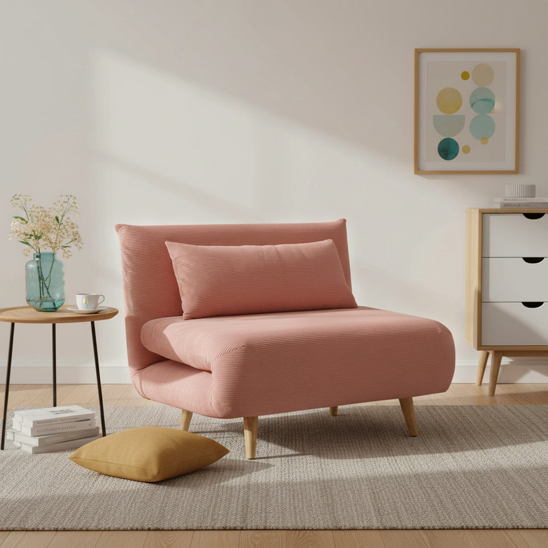 Hastings 1 Seat Fold-Out Sofa Bed - Pink