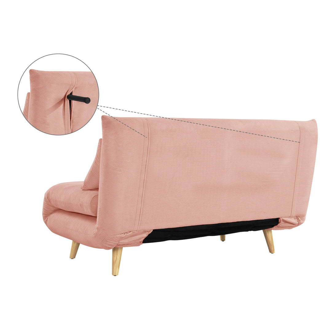 Hastings 2 Seater Fold-Out Sofa Bed - Pink