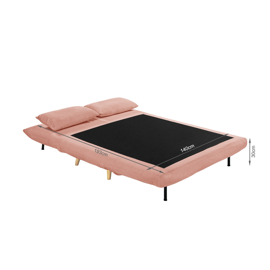 Hastings 2 Seater Fold-Out Sofa Bed - Pink