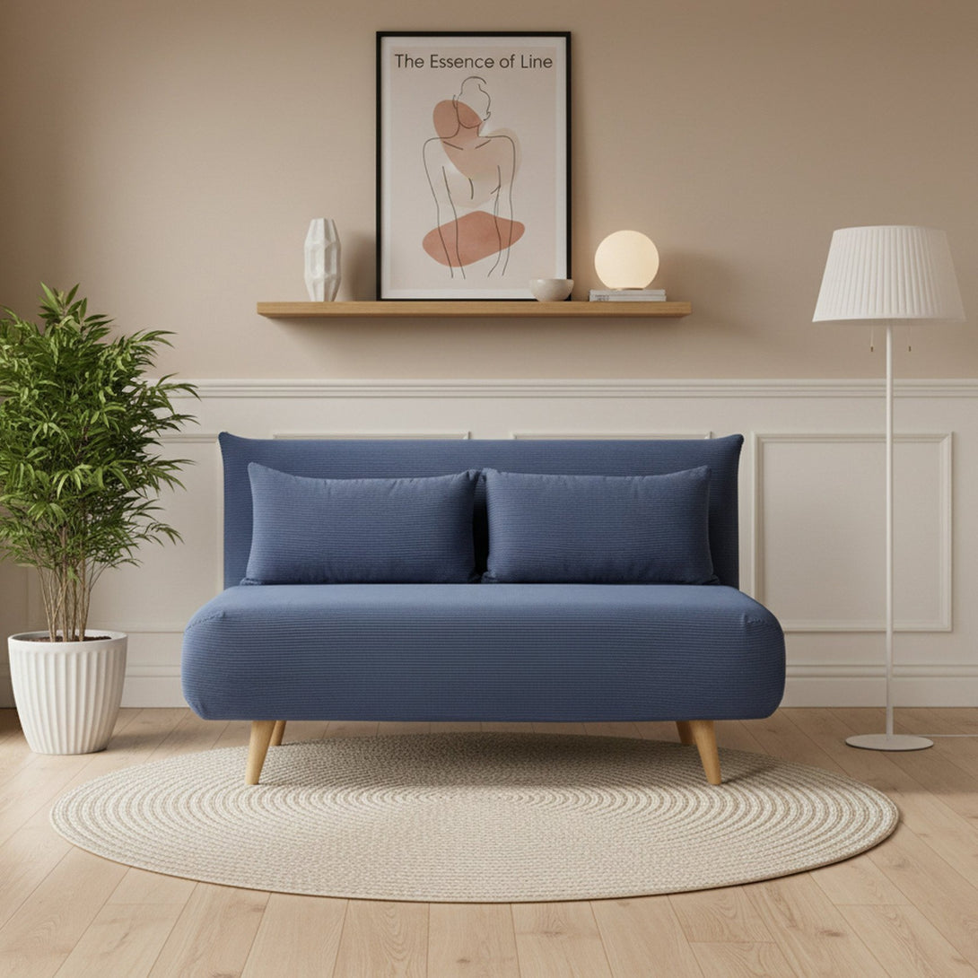 Hastings 2 Seat Fold-Out Sofa Bed - Navy Blue