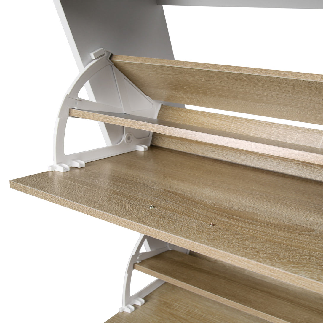 Navo 4 Drawer Shoe Cabinet Storage Rack - White Oak