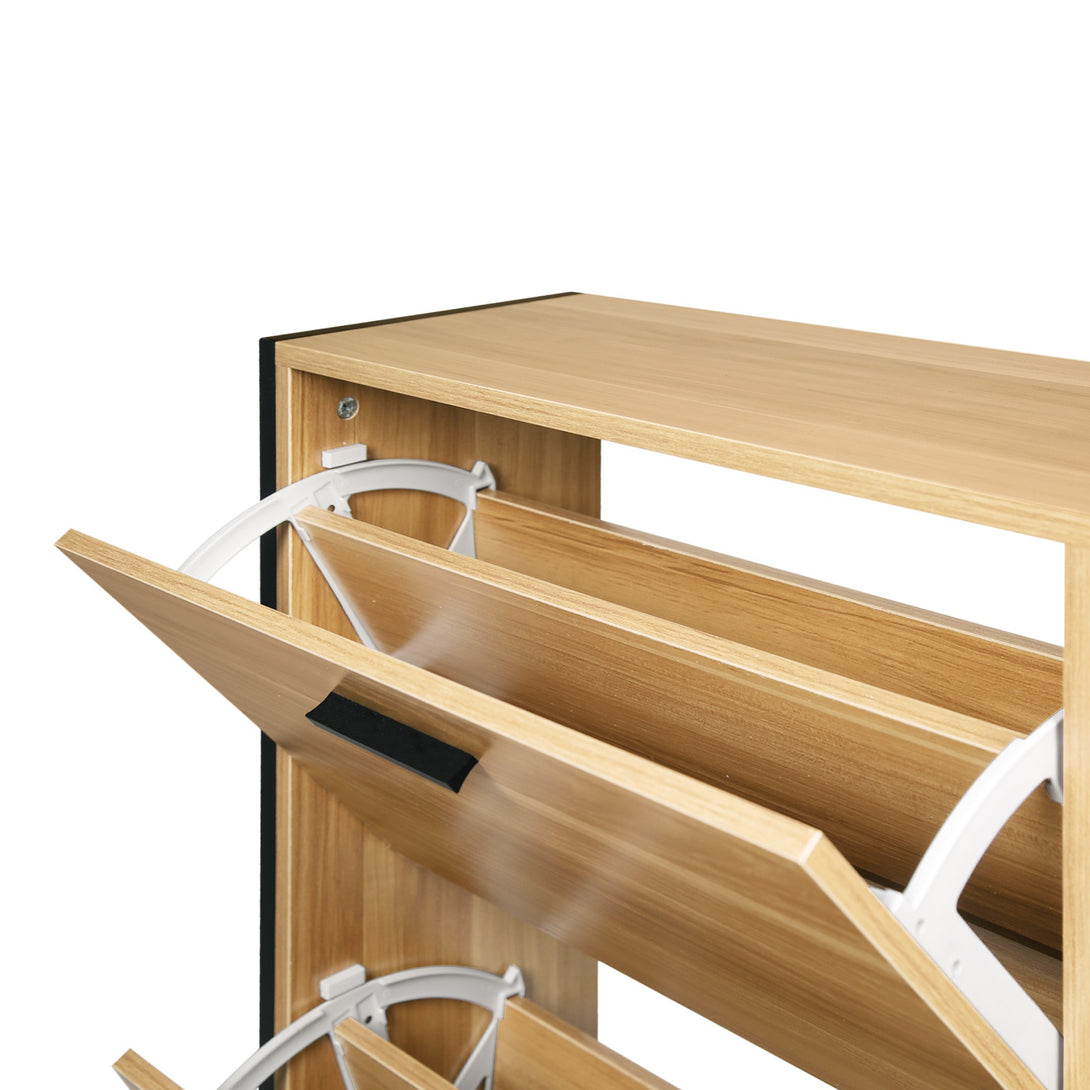 Vard 3 Drawer Shoe Cabinet Storage Rack - Light Teak